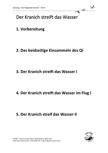 Der fliegende Kranich Teil 4 - Der Kranich streift das Wasser